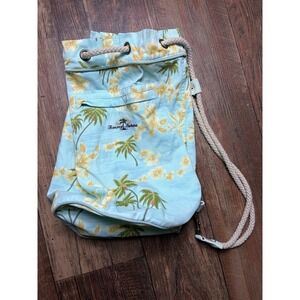 Tommy Bahama Cotton Canvas Bag Drawstring Beach Bucket Sling Backpack